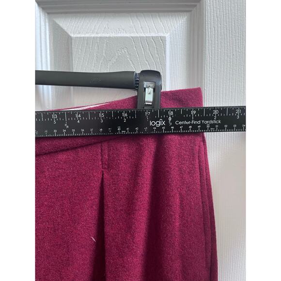 MNG Mango New Burgundy Wool Blend Size 14 Pant Long 34.5 Inch Inseam Office - Picture 9 of 14